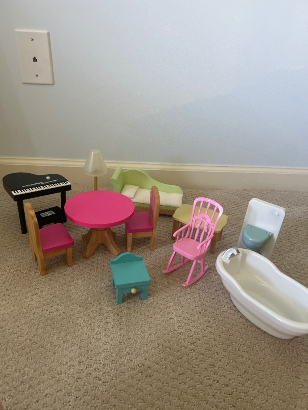 Multi piece Barbie furniture set